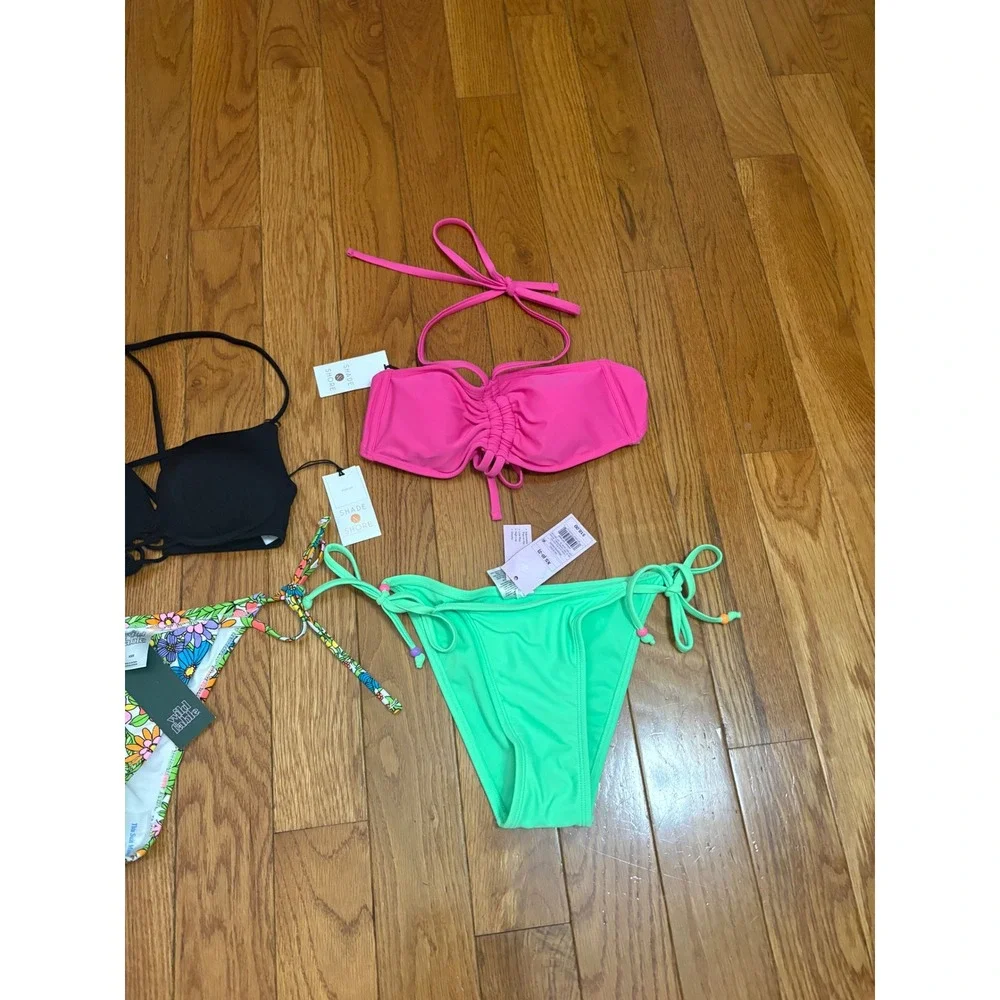 8pc NWT Target Bikini Bundle Shade & Shore Wild Fable Floral‎ Solid XS S 32B 36B